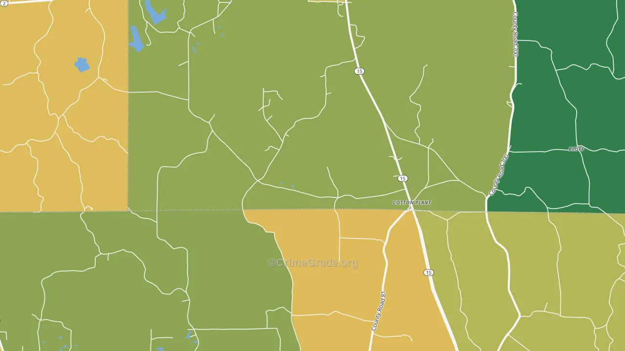 Cotton Plant, MS Map of Vandalism Rates