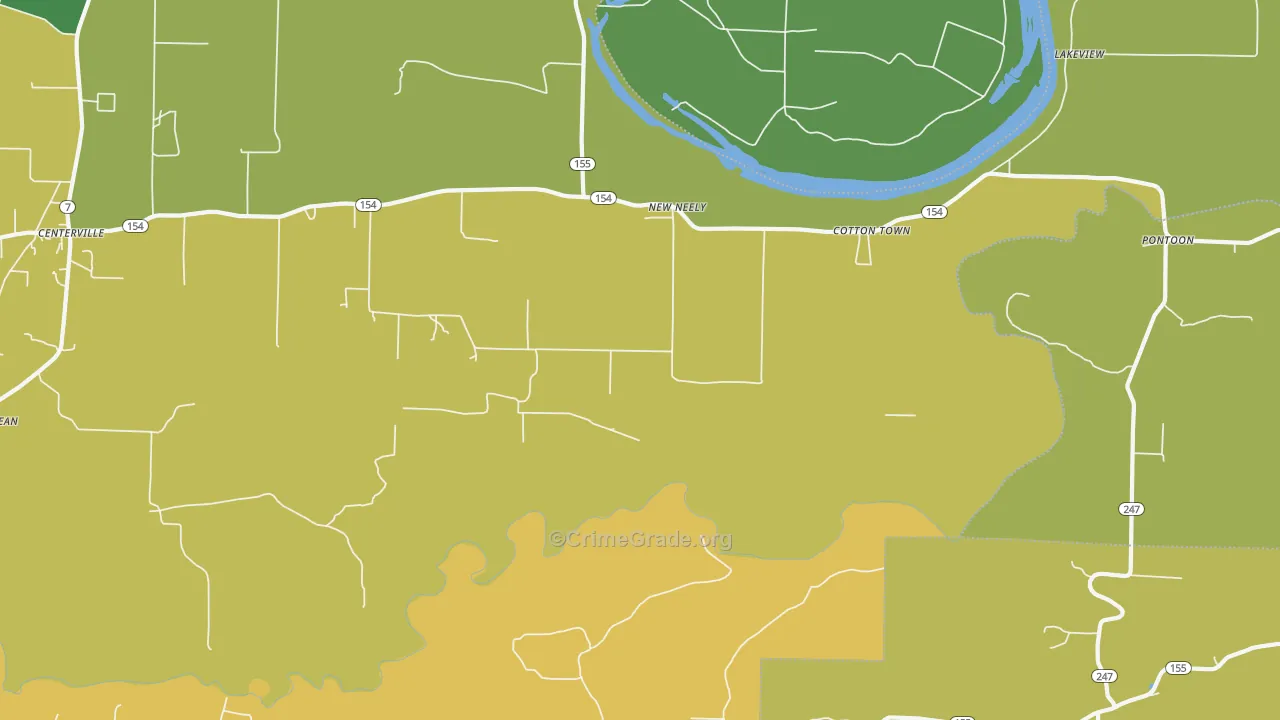 Cotton Town, AR Map of Vandalism Rates