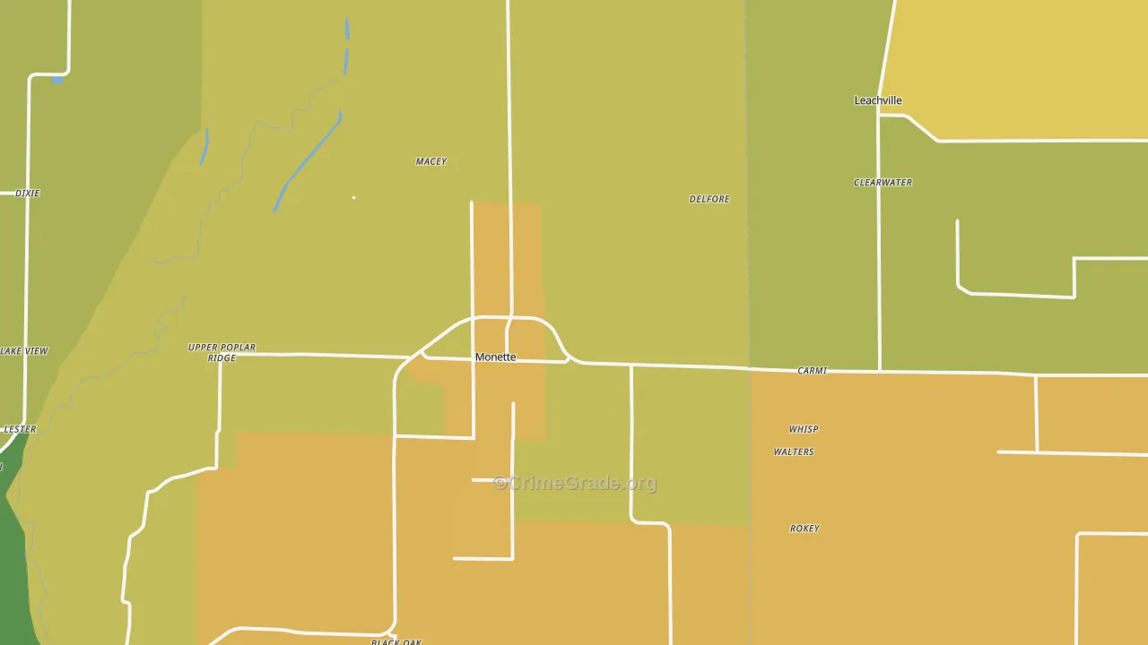 Cottonwood Corner, AR Map of Vandalism Rates