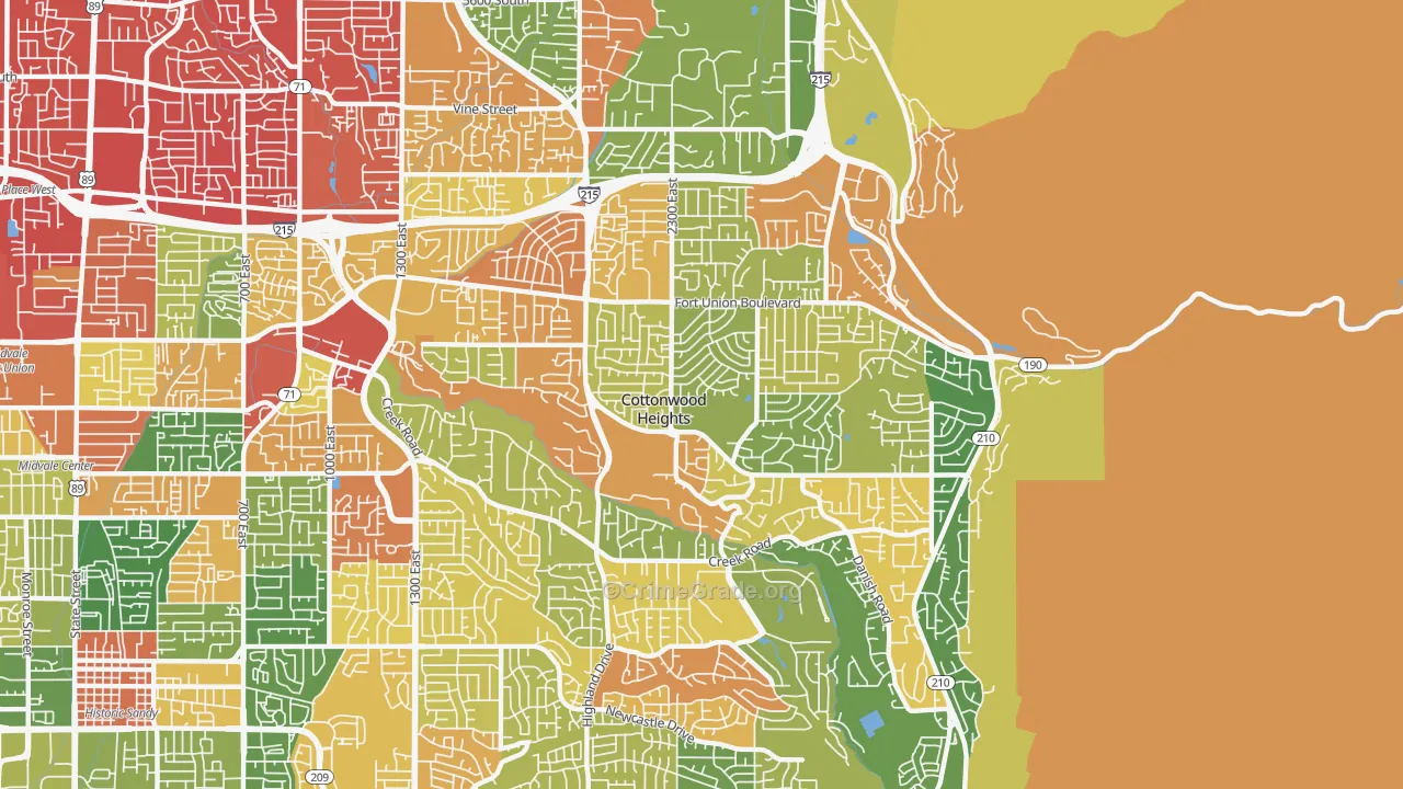 Cottonwood Heights, UT Map of Vandalism Rates
