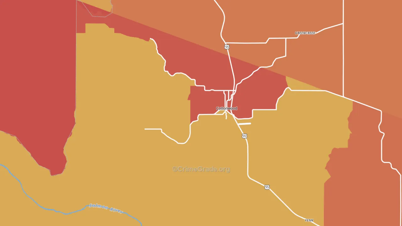 Cottonwood, ID Map of Vandalism Rates