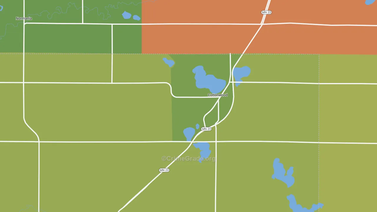 Cottonwood, MN Map of Vandalism Rates
