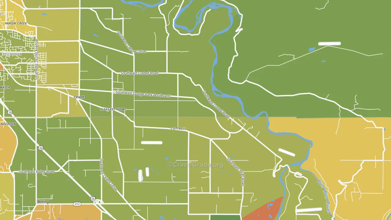 Cottrell, OR Map of Vandalism Rates