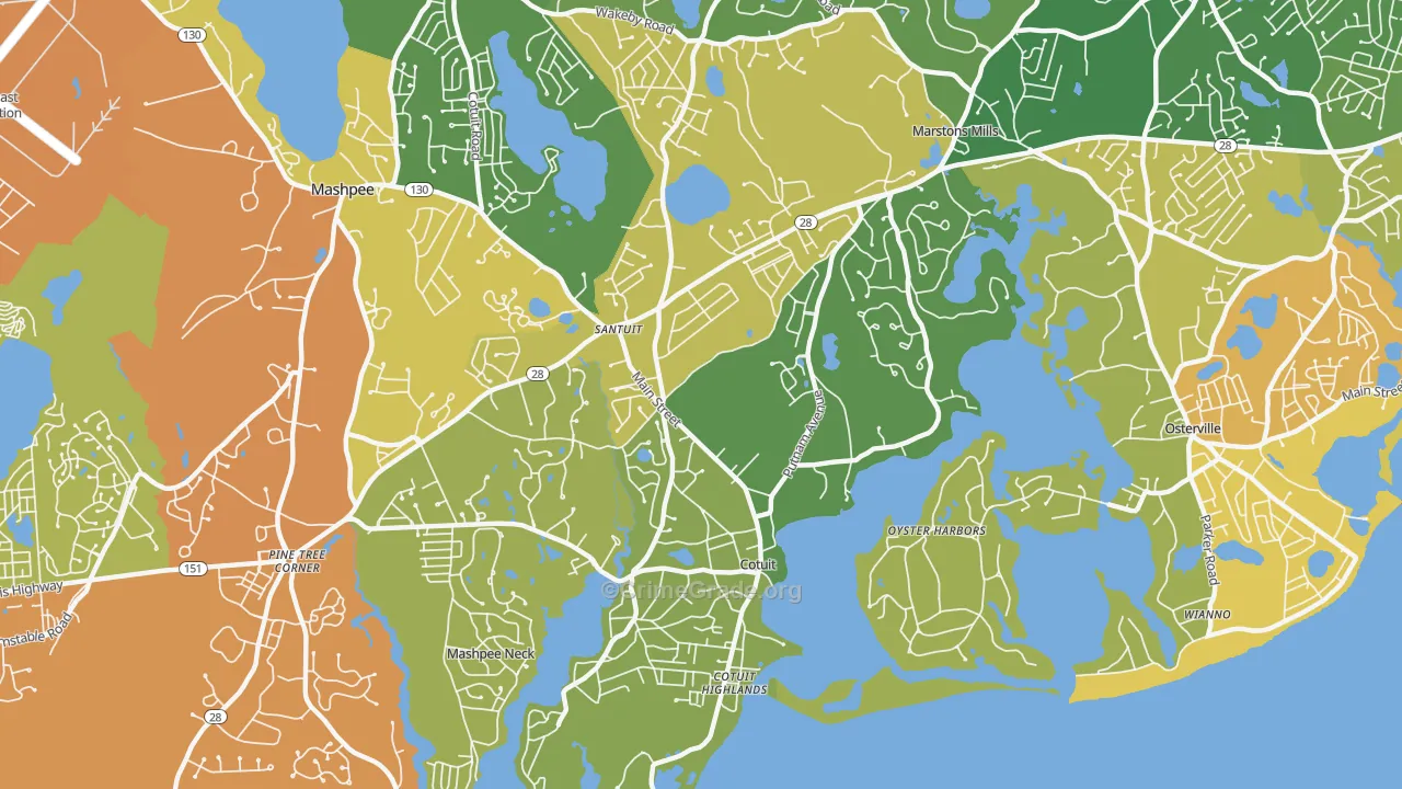 Cotuit, MA Map of Vandalism Rates