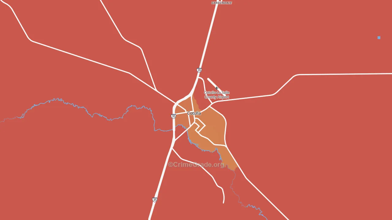 Cotulla, TX Map of Vandalism Rates