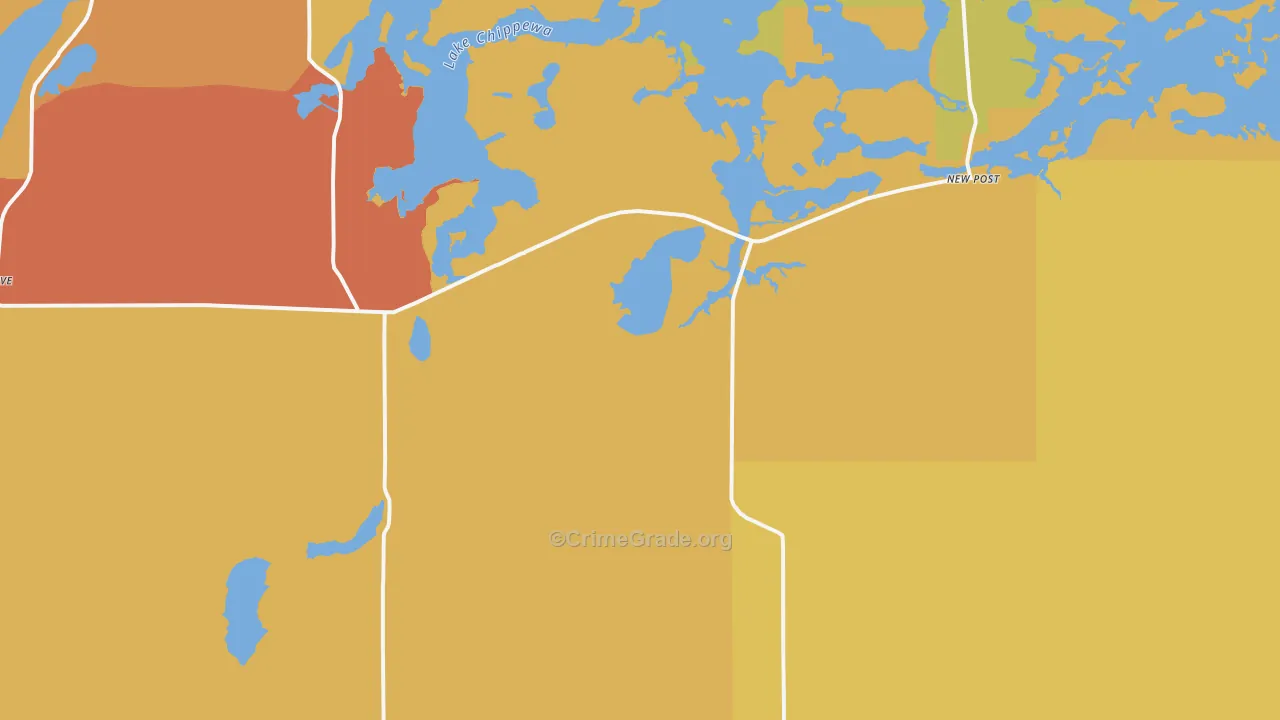 Couderay, WI Map of Vandalism Rates