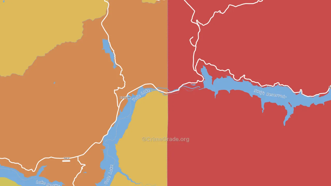 Cougar, WA Map of Vandalism Rates
