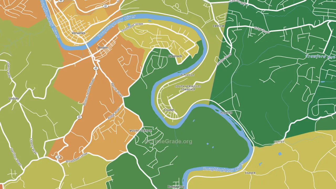 Coulters, PA Map of Vandalism Rates