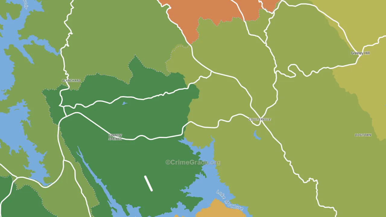 Coulterville, CA Map of Vandalism Rates
