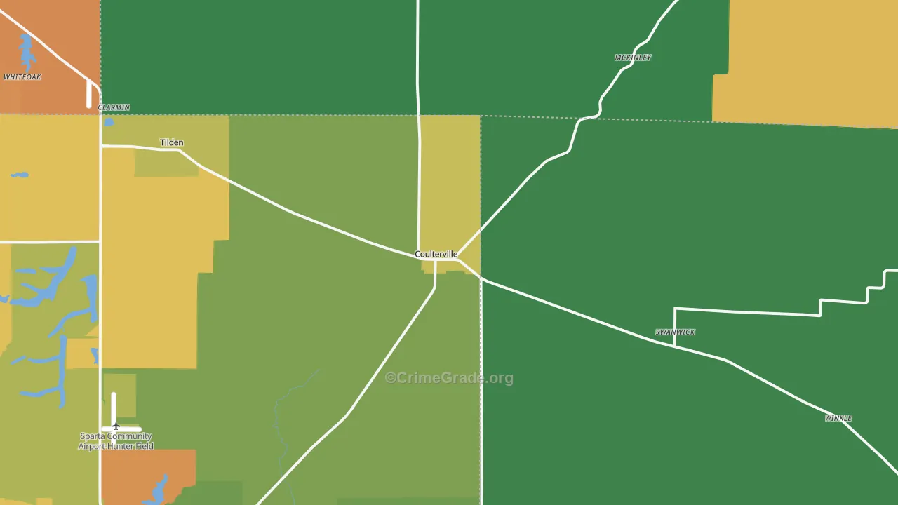 Coulterville, IL Map of Vandalism Rates