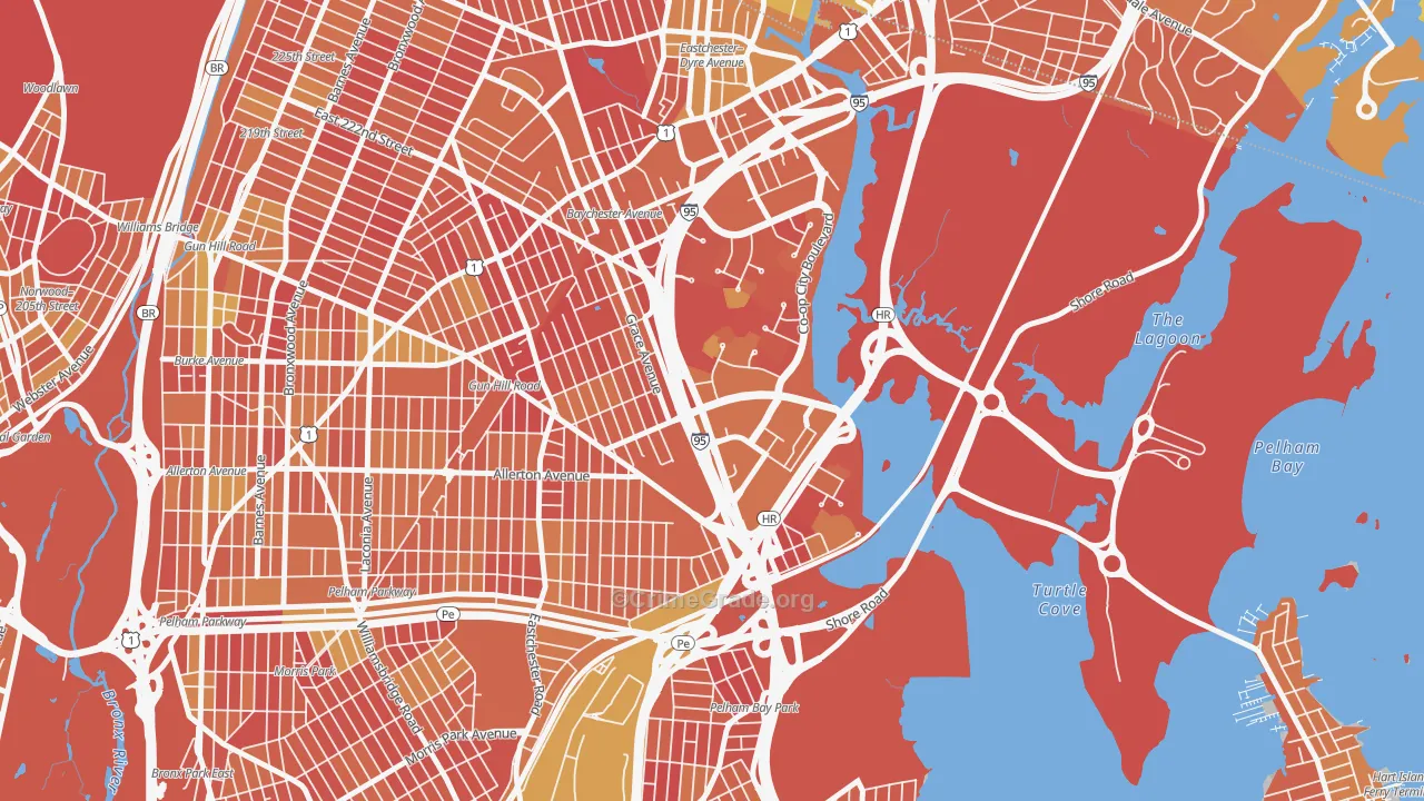 Country Club, Bronx, NY Map of Vandalism Rates