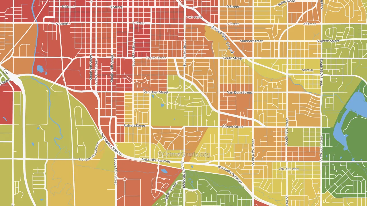 Country Club, Lincoln, NE Map of Vandalism Rates
