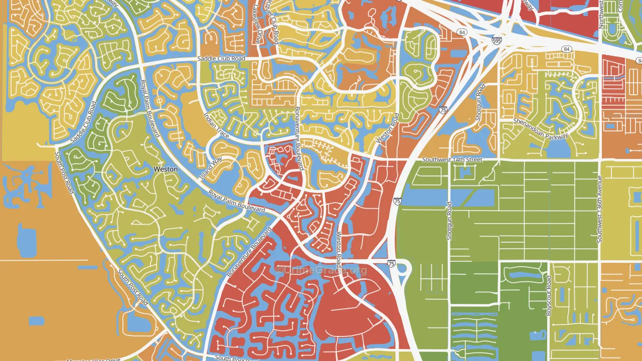 Country Isles, Weston, FL Map of Vandalism Rates