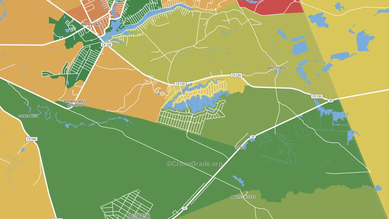 Country Lake Estates, NJ Map of Vandalism Rates