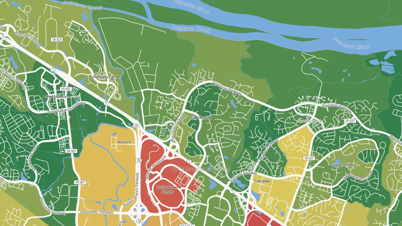 Countryside, VA Map of Vandalism Rates