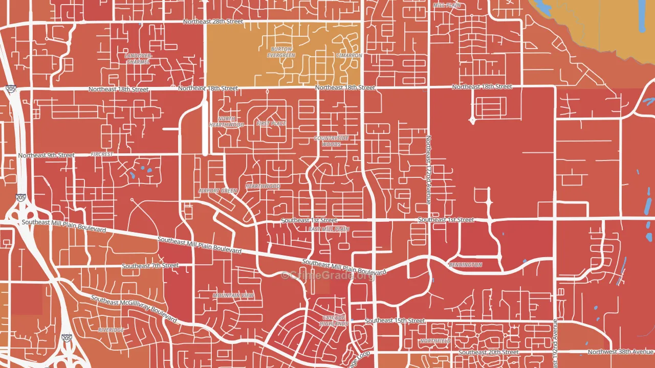 Countryside Woods, Vancouver, WA Map of Vandalism Rates