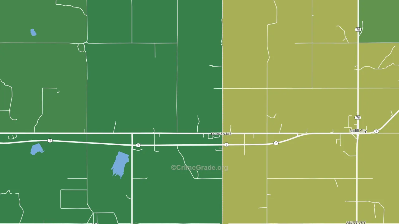 Countyline, OK Map of Vandalism Rates