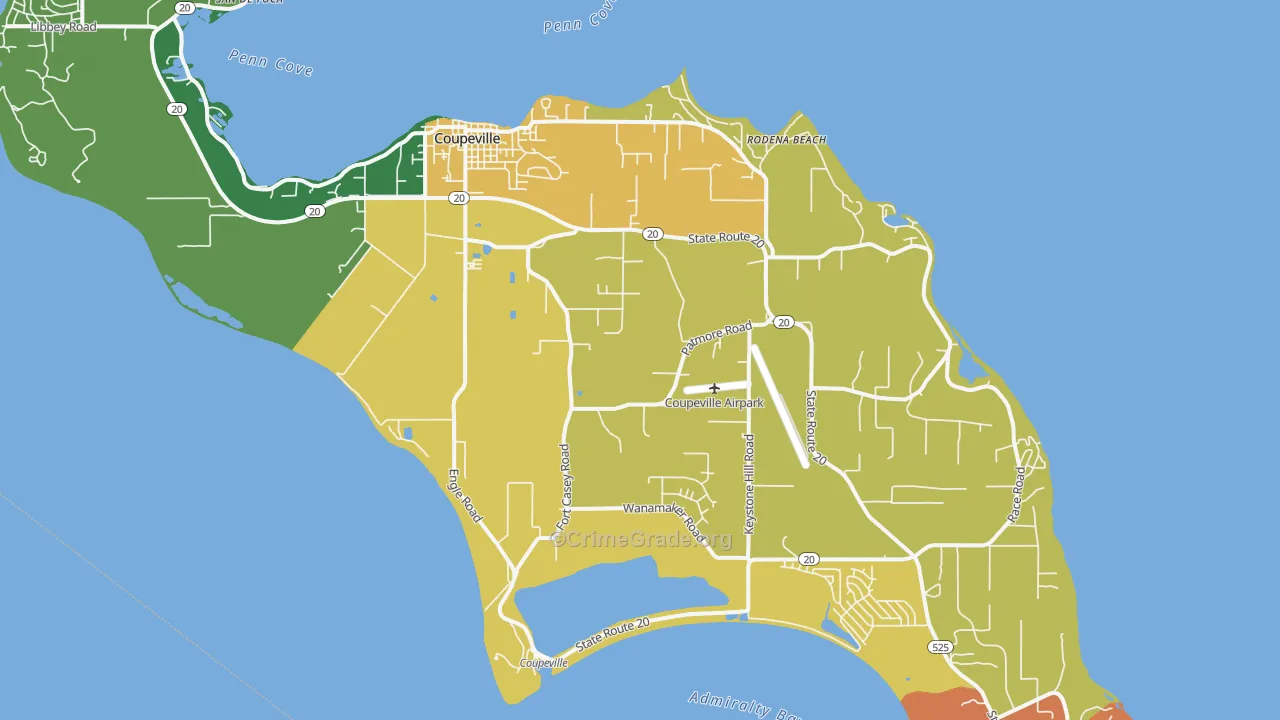 Coupeville, WA Map of Vandalism Rates