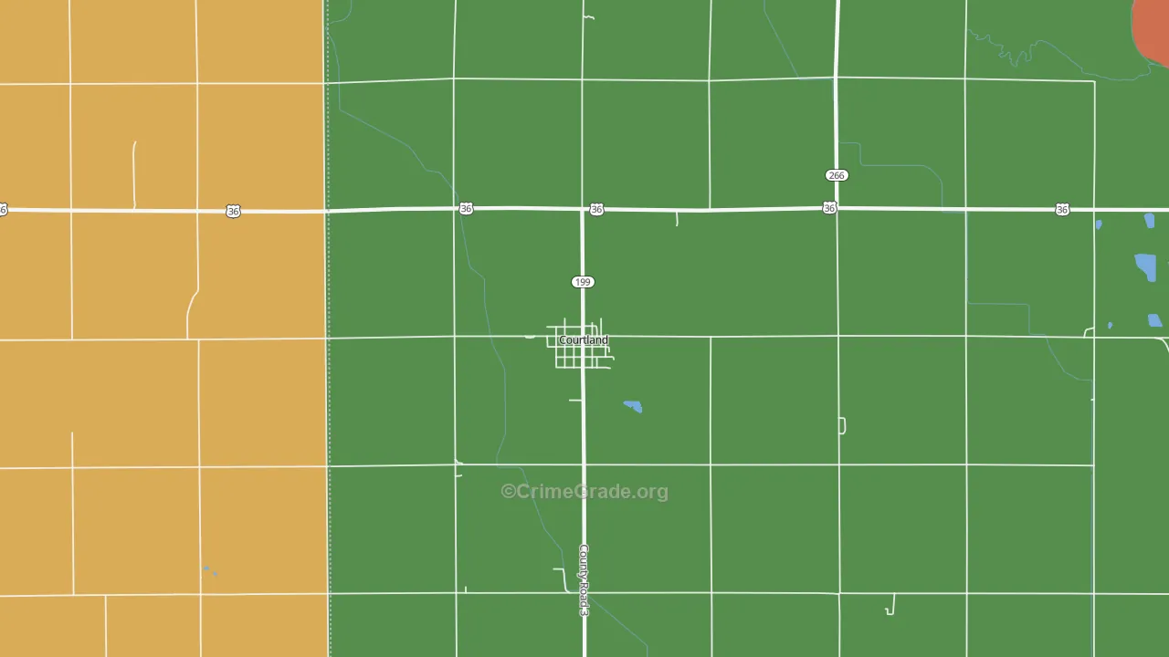 Courtland, KS Map of Vandalism Rates