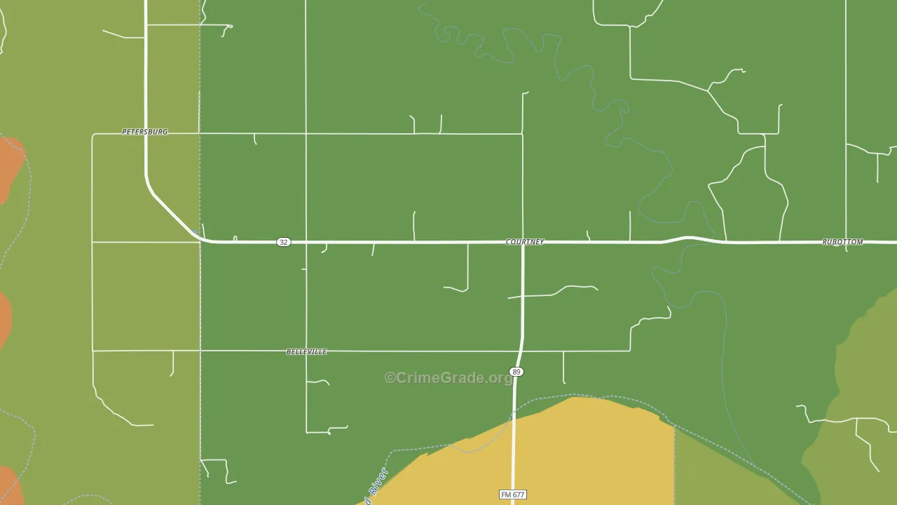 Courtney, OK Map of Vandalism Rates