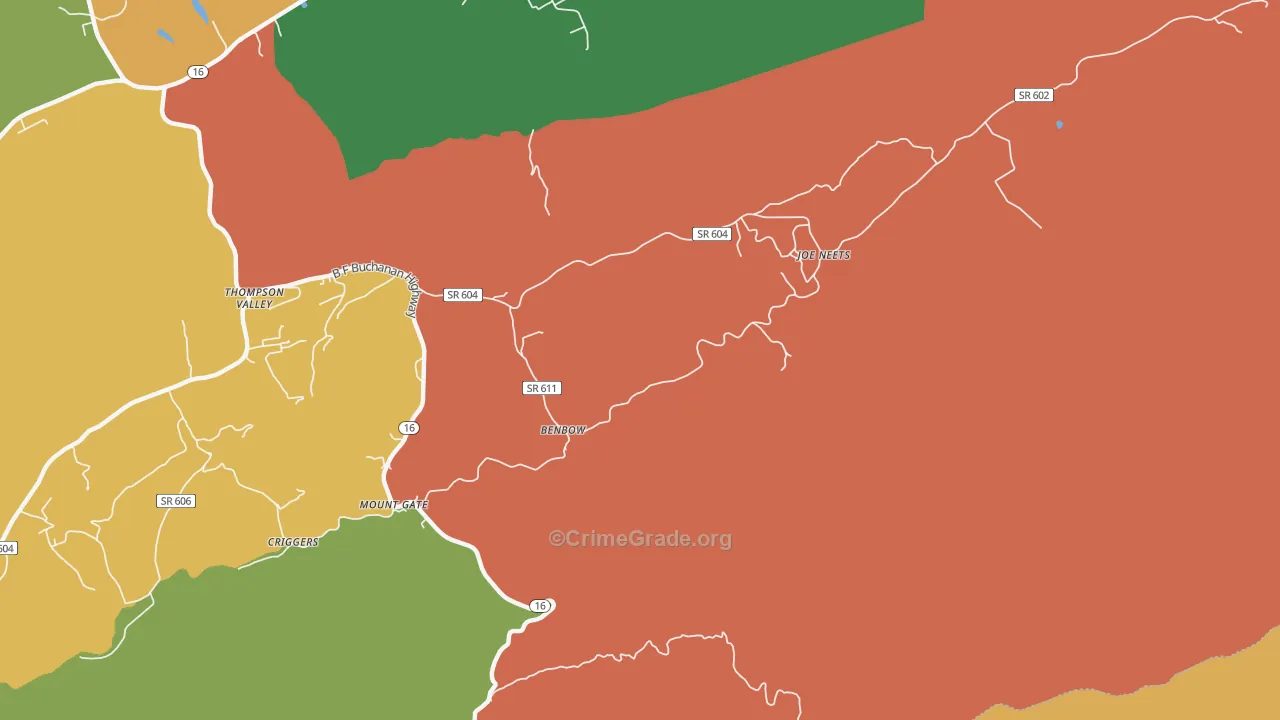 Cove Creek, VA Map of Vandalism Rates