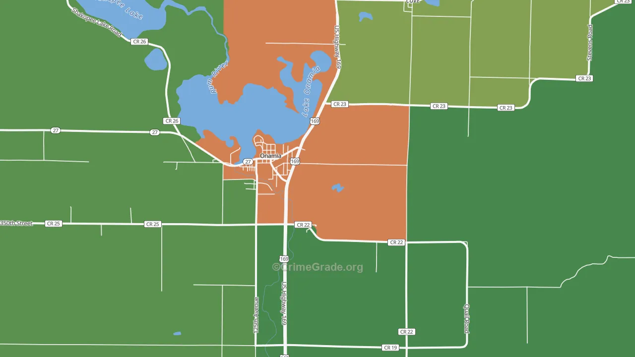 Cove, MN Map of Vandalism Rates