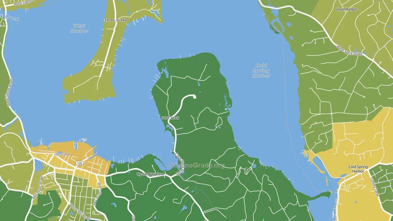 Cove Neck, NY Map of Vandalism Rates