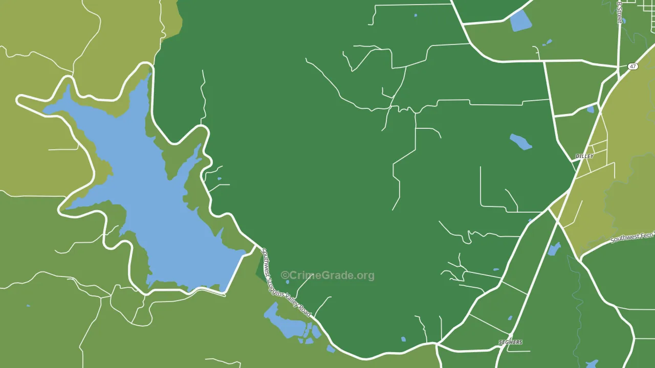 Cove Orchard, OR Map of Vandalism Rates