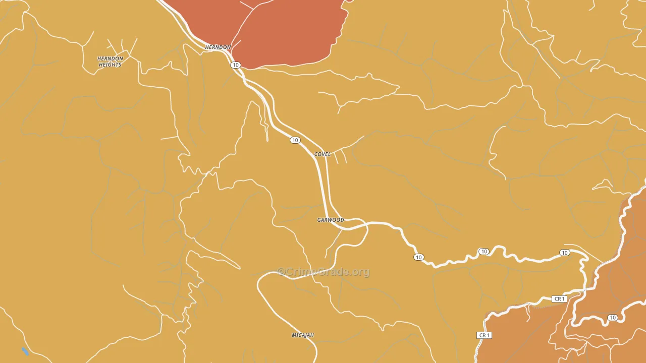 Covel, WV Map of Vandalism Rates