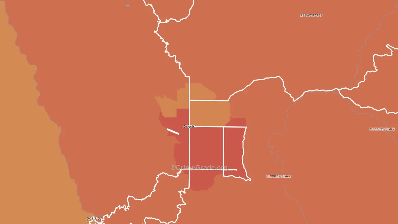 Covelo, CA Map of Vandalism Rates