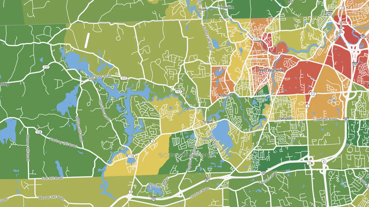 Coventry, RI Map of Vandalism Rates