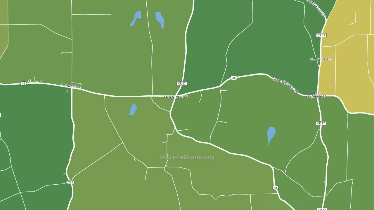 Coventryville, NY Map of Vandalism Rates