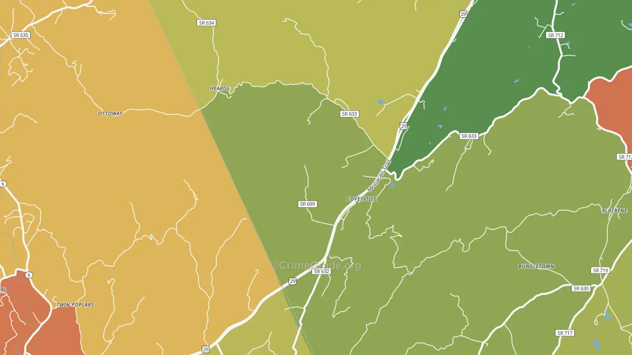 Covesville, VA Map of Vandalism Rates