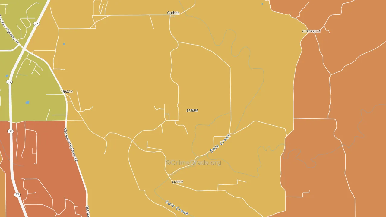 Coveyville, IN Map of Vandalism Rates