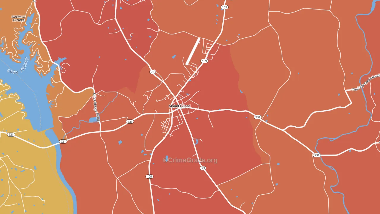 Covington, NC Map of Vandalism Rates