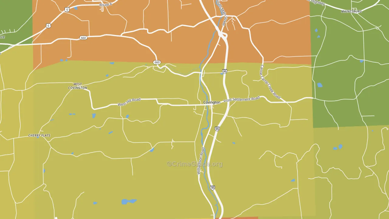 Covington, PA Map of Vandalism Rates