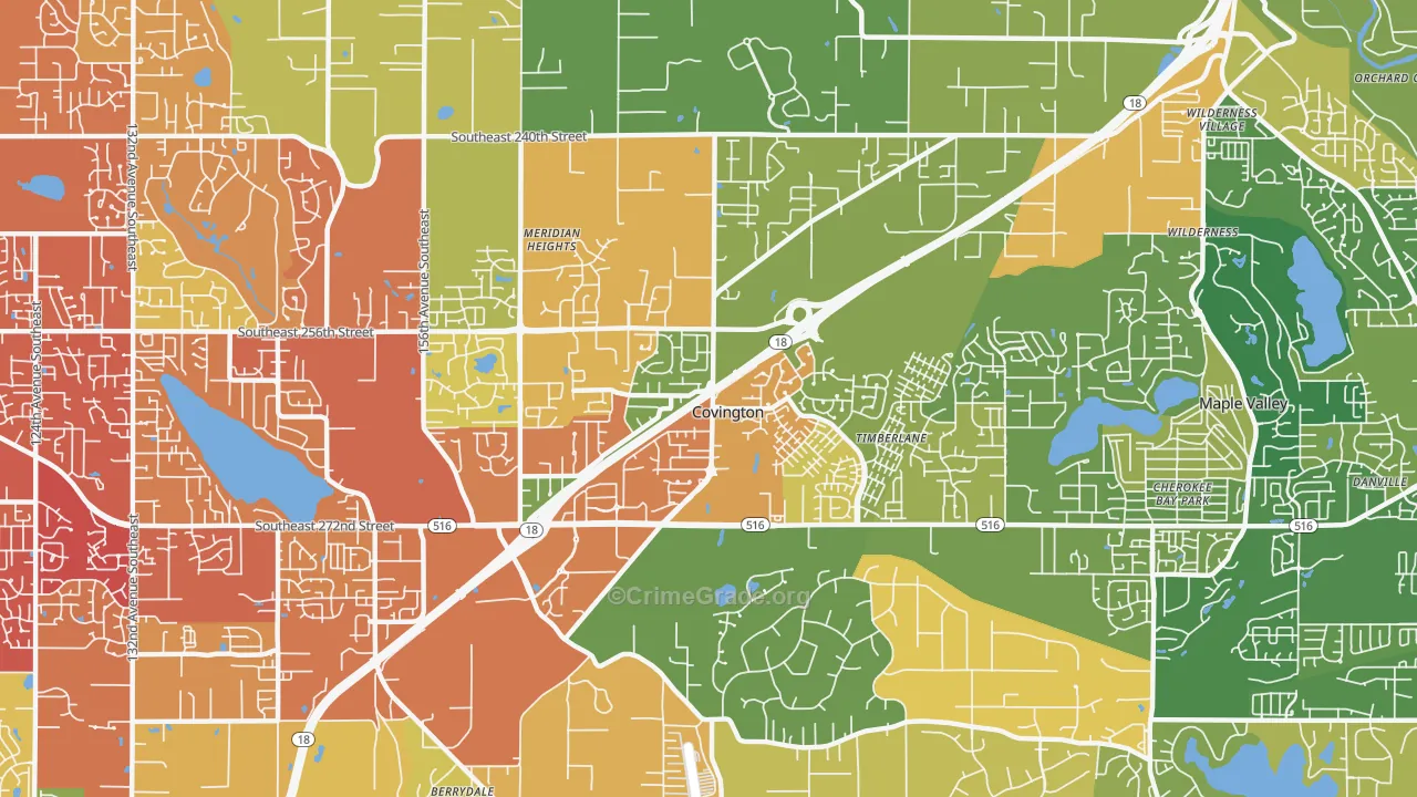 Covington, WA Map of Vandalism Rates