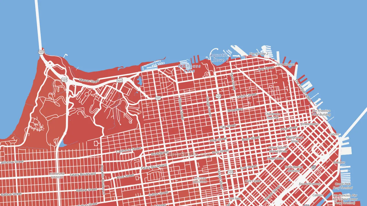 Cow Hollow, San Francisco, CA Map of Vandalism Rates