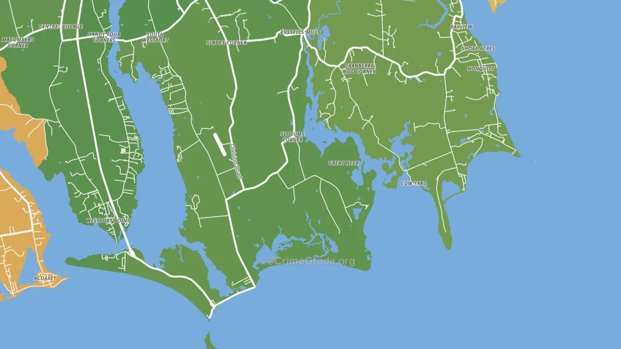 Cow Yard, MA Map of Vandalism Rates