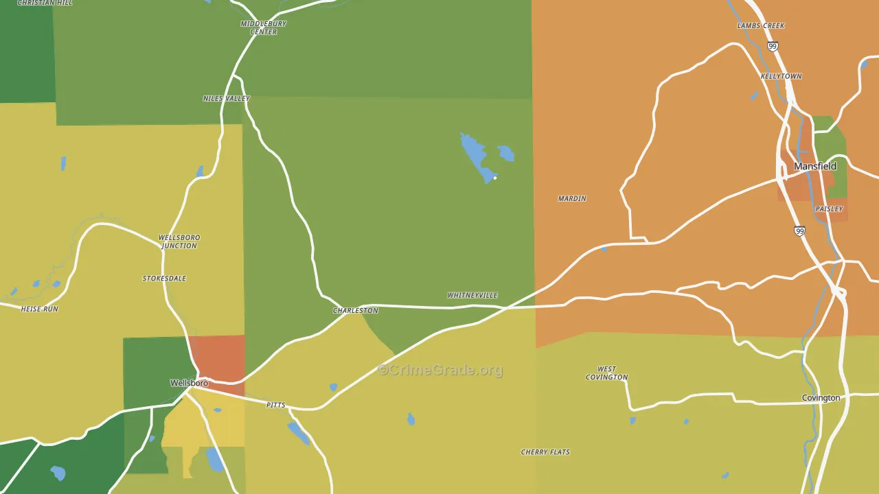 Cowanesque, PA Map of Vandalism Rates