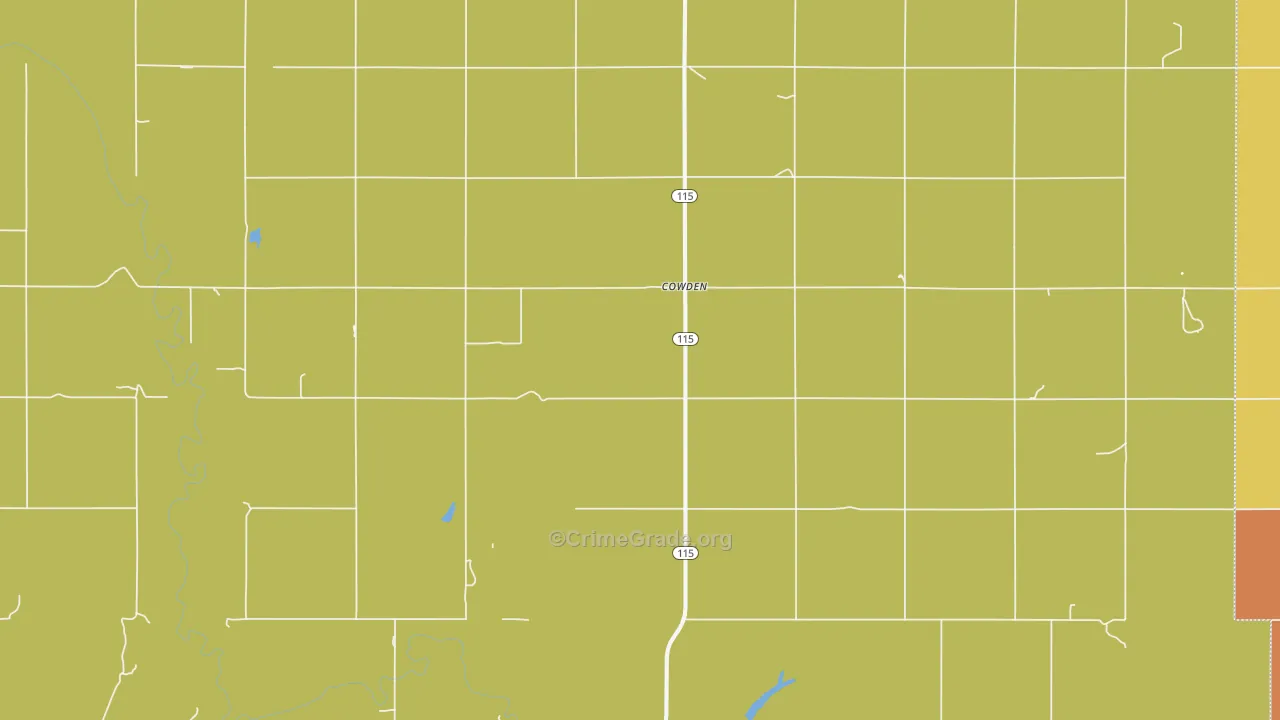 Cowden, OK Map of Vandalism Rates