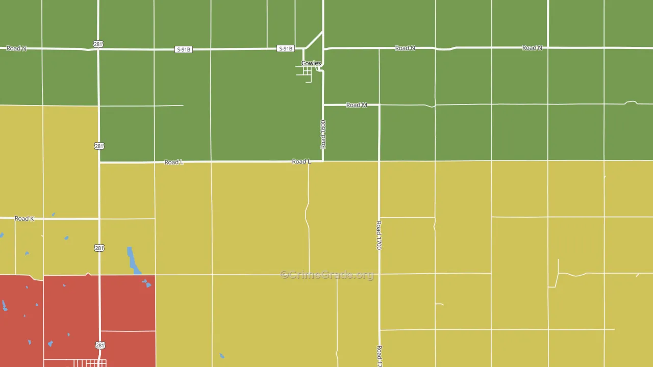 Cowles, NE Map of Vandalism Rates