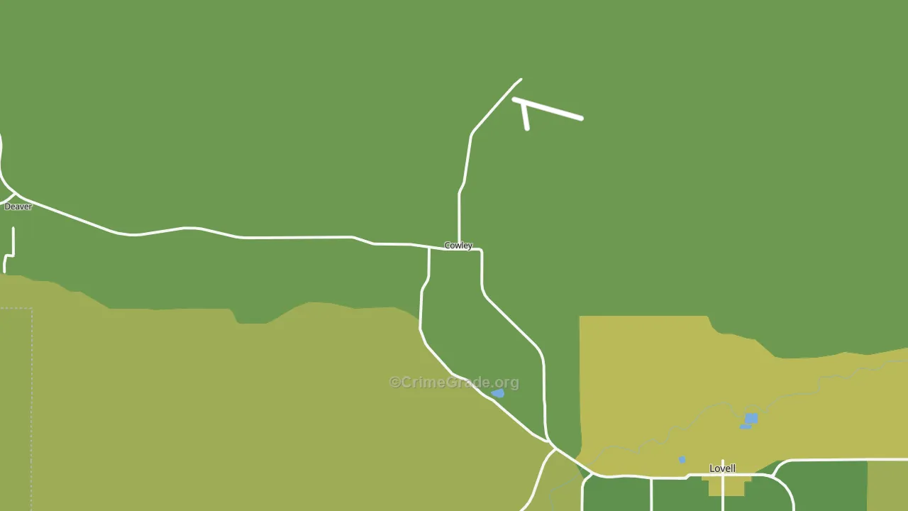 Cowley, WY Map of Vandalism Rates