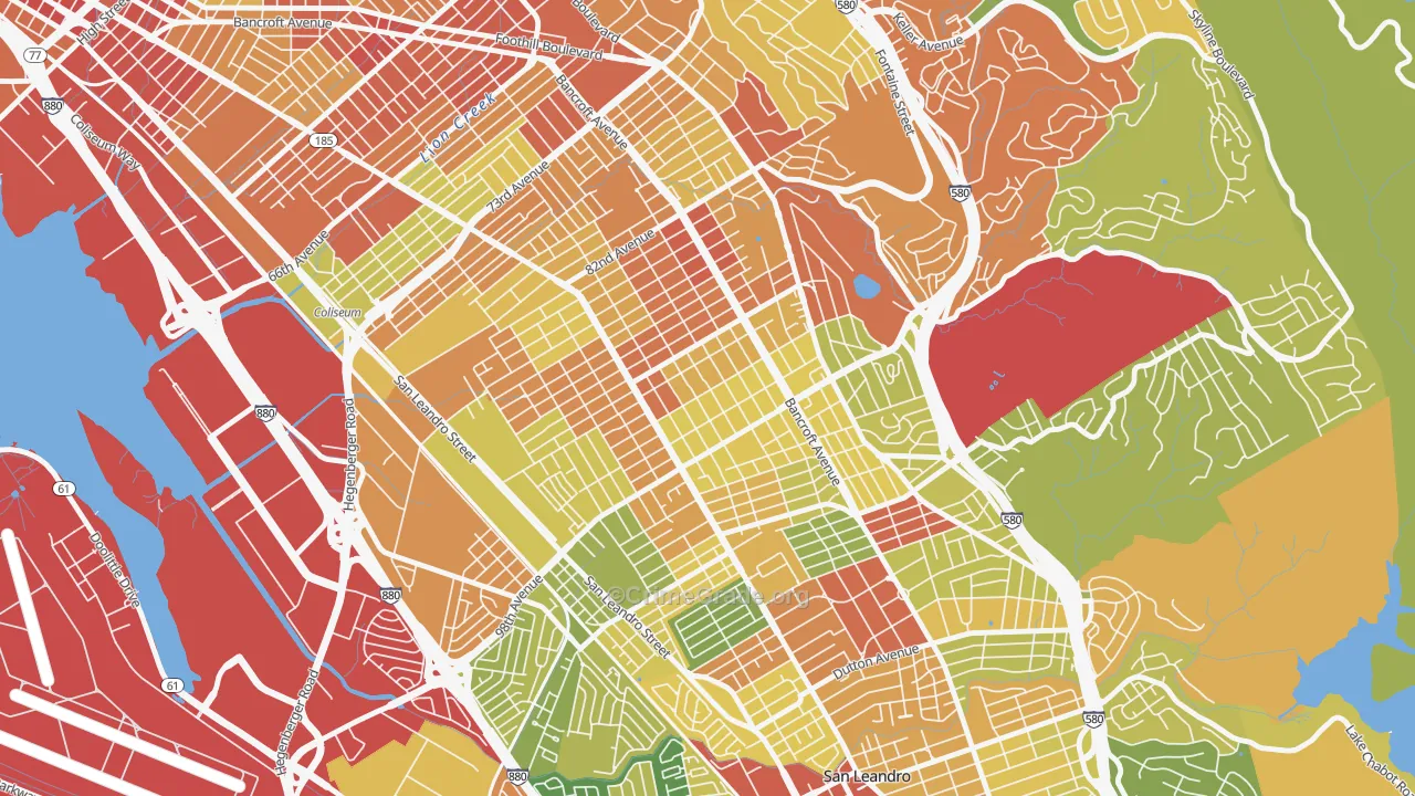 Cox, Oakland, CA Map of Vandalism Rates