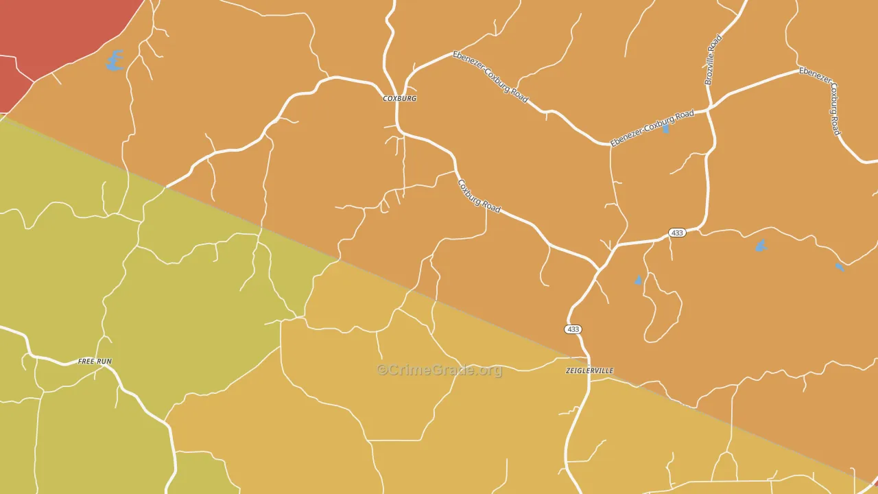 Coxburg, MS Map of Vandalism Rates