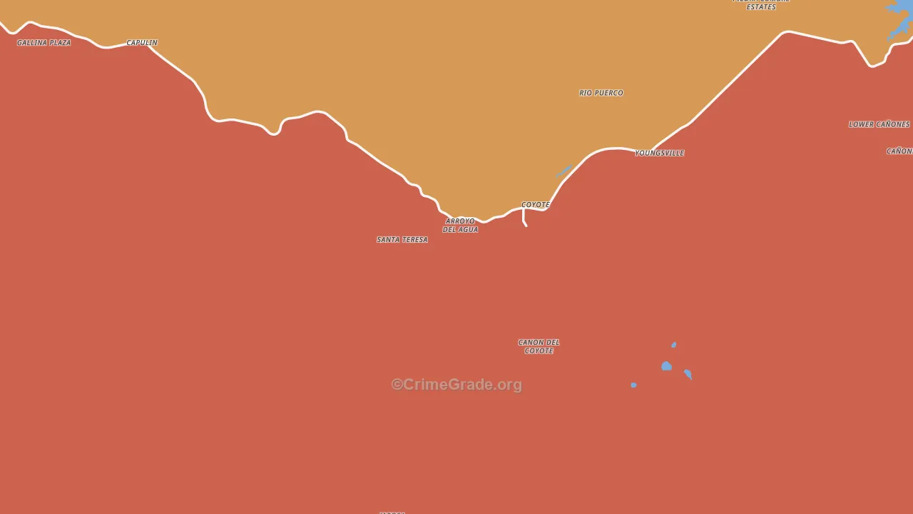 Coyote, NM Map of Vandalism Rates
