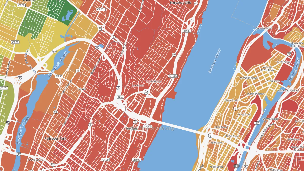 Coytesville, Fort Lee, NJ Map of Vandalism Rates