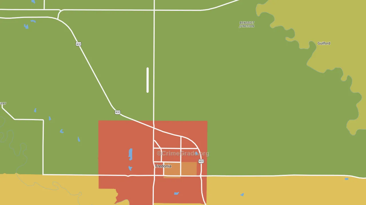 Coyville, KS Map of Vandalism Rates