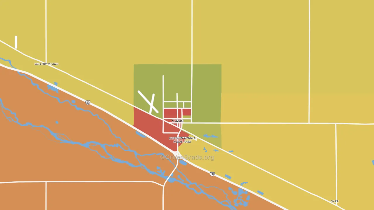 Cozad, NE Map of Vandalism Rates