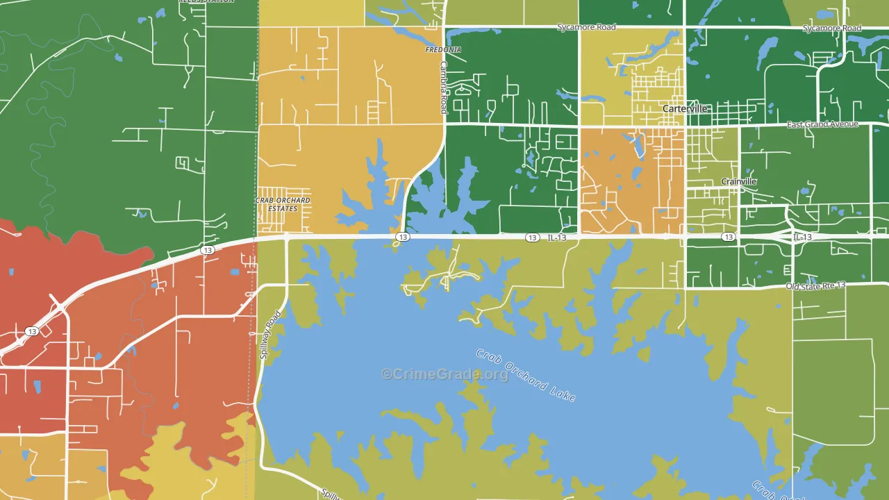 Crab Orchard Estates, IL Map of Vandalism Rates